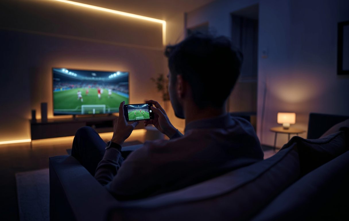 Living room with a connected TV